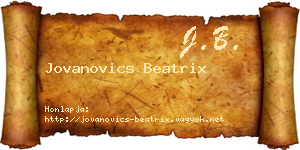 Jovanovics Beatrix névjegykártya