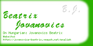 beatrix jovanovics business card